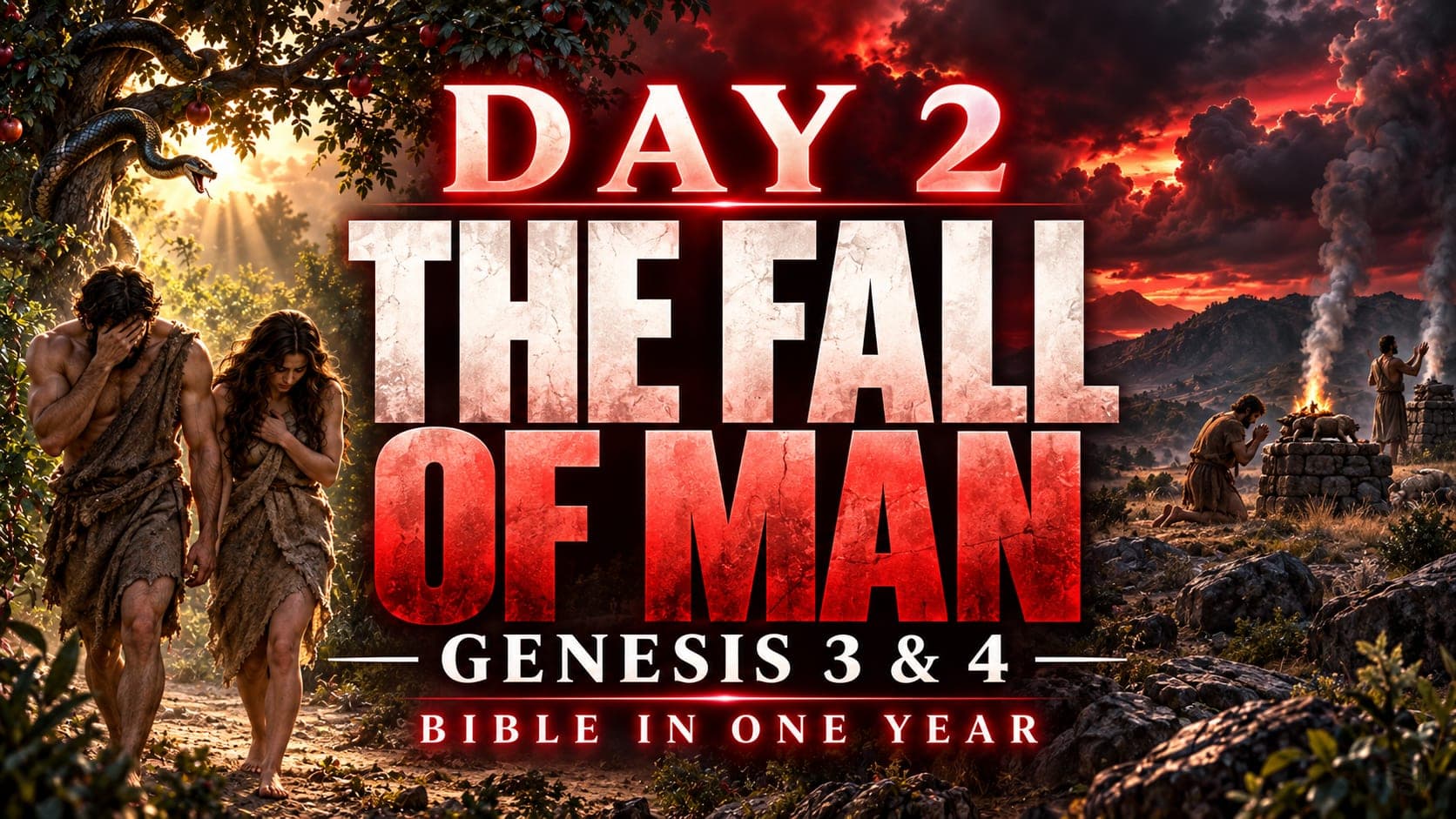Bible in One Year Day 2 Study Notes: Genesis 3-4 banner