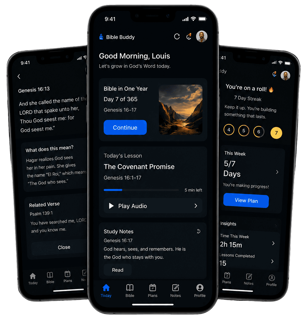 Bible Buddy app screens